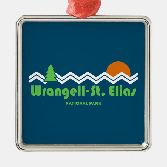 Wrangell-St Elias National Retro Ornament Aus Metall (Vorne)