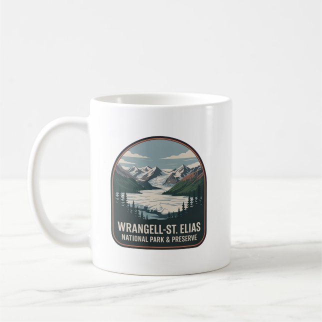 Wrangell–St. Elias Nationalpark-Abzeichen Kaffeetasse (Links)