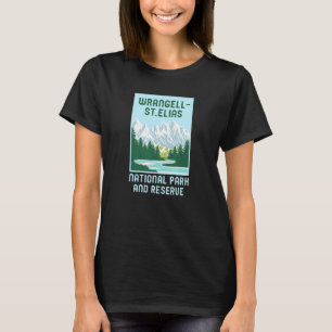 Wrangell St Elias Nationalpark Alaska Retro Grafik T-Shirt