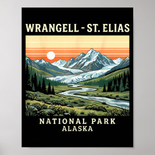 Wrangell-st elias nationalpark alaska vintage poster