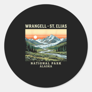 Wrangell-st elias nationalpark alaska vintage runder aufkleber