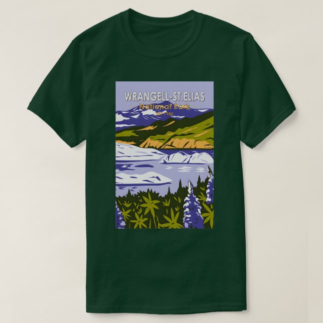 Wrangell St Elias Nationalpark Nizina Lago Alaska T-Shirt (Design vorne)
