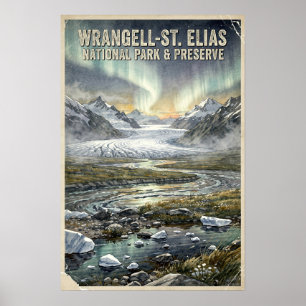 Wrangell-St. Elias Nationalpark & Preserve Retro Poster