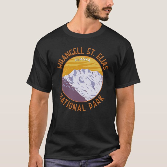 Wrangell St. Elias Nationalpark Retro Distressed T-Shirt (Vorderseite)