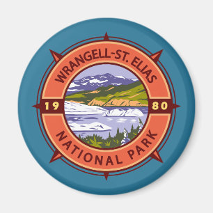 Wrangell St Elias Nationalpark Retro Magnet