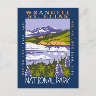 Wrangell St Elias Nationalpark Vintage abgenutzt Postkarte