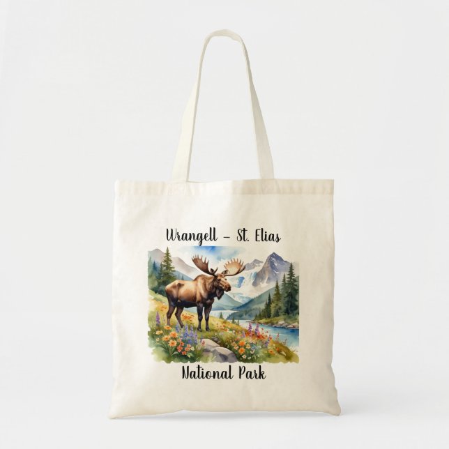 Wrangell - St Elias Wasserfarben-Tasche Tragetasche (Vorne)