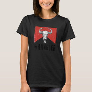 Wranglers Cowhide-T-Shirt Kuhschädel  Kuhdruck Wra T-Shirt