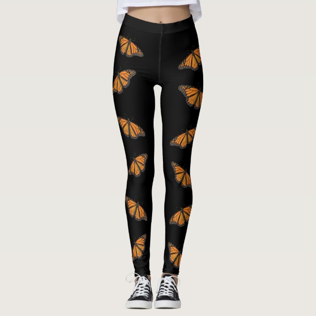 Wrap Dich selbst Wings Monarchschmetterling Leggings (Vorderseite)