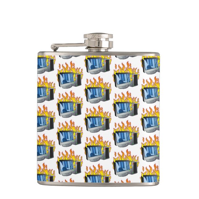 Wrap-Flasche mit dem Computer-Feuer Flachmann (Vorderseite)