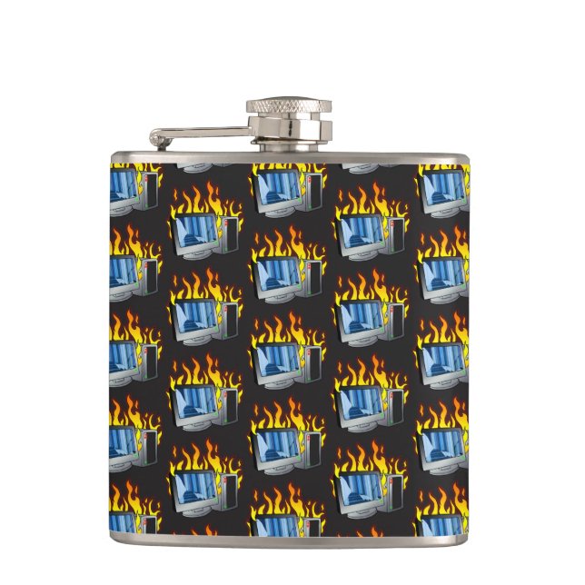 Wrap-Flasche mit dem Computer-Feuer Flachmann (Vorderseite)