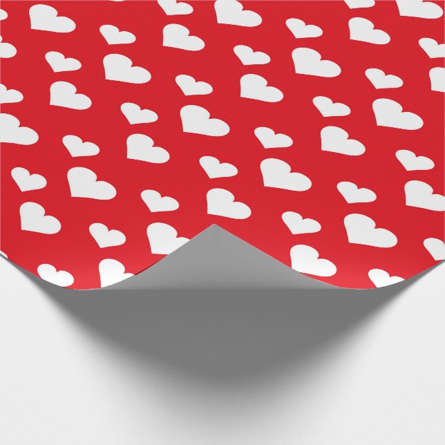 Wrap für Red & White Hearpping Paper Geschenkpapie Geschenkpapier (Ecke)
