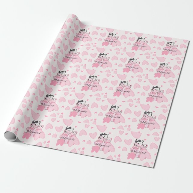 Wrap in Style – Katze & Buch Geschenkpapier (Ungerollt)