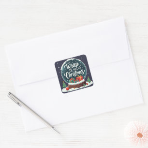 Wrap It Up Es Ist Weihnachten Schneekugel Design Quadratischer Aufkleber