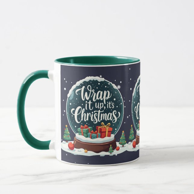Wrap It Up It’s Christmas Snow Globe Design Tasse (Links)