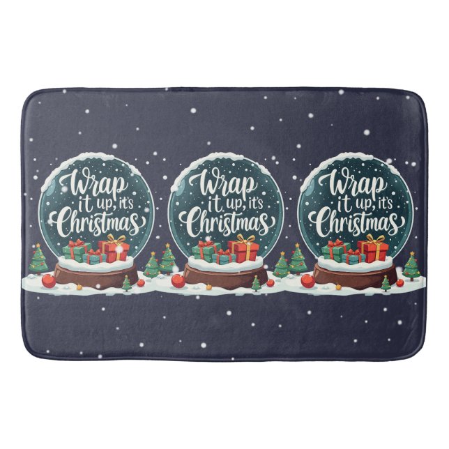Wrap It Up It's Christmas Snow Globe Design Badematte (Vorderseite)