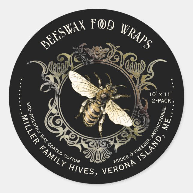 Wrap Labels der Bienenwachs-Wrap-Labels Runder Aufkleber (Vorderseite)