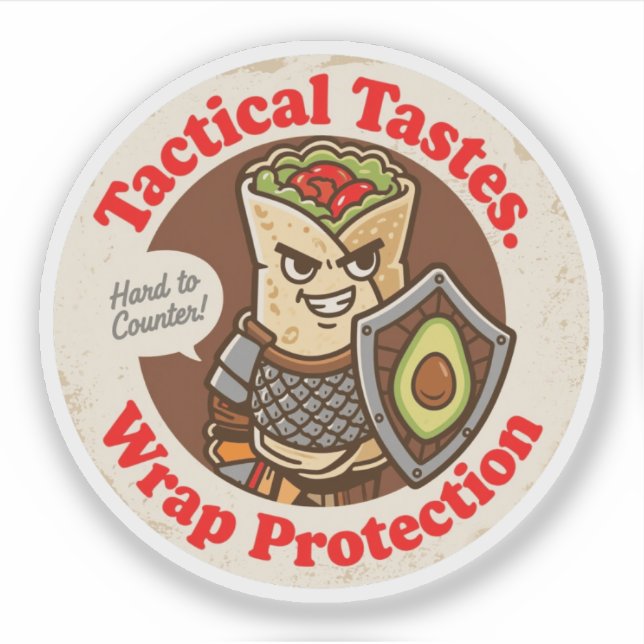 Wrap Protection Funny Combat Burrito Aufkleber (Vorderseite)