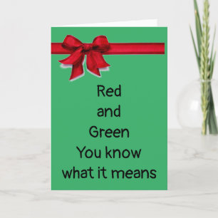 WRAP RED RIBBON BEI CHRISTMAS MIT LIEBE UM SIE FEIERTAGSKARTE
