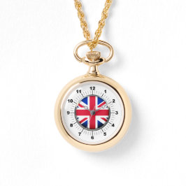 Wraparound Gold Watch für die britische Flagge Armbanduhr