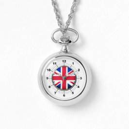 Wraparound Silver Watch über die britische Flagge  Armbanduhr