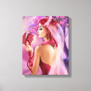 Wrapped Canvas Beautiful Fantasy Dame Königin Leinwanddruck
