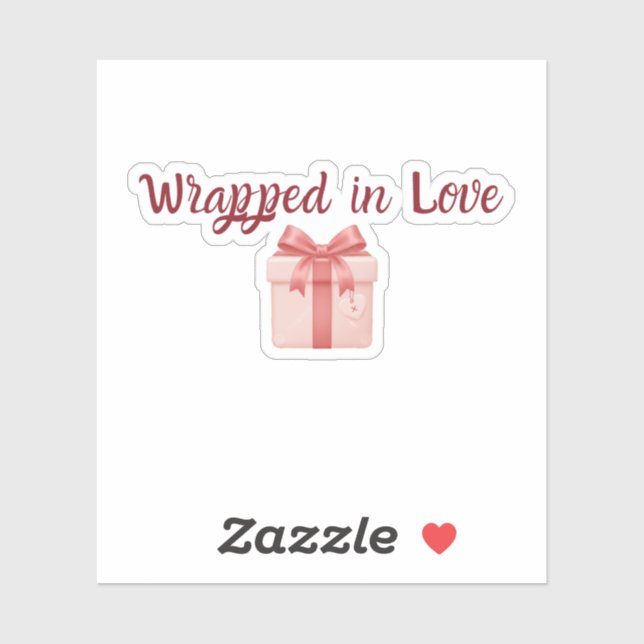Wrapped in Love Sticker | Custom-Cut Vinyl Sticker (Blatt)