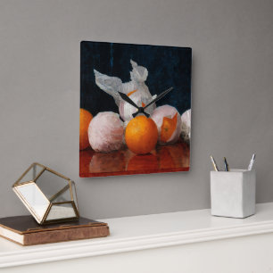 Wrapped Orange by William Joseph Mccloskey Quadratische Wanduhr