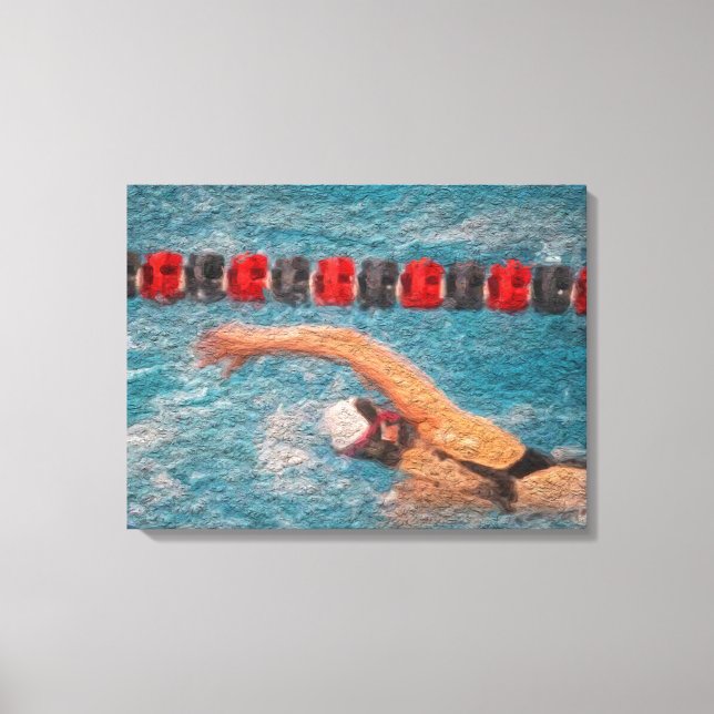 Wrapped Swimmer Freestyle Leinwand (Vorderseite)
