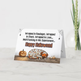 Wrapped‑Up Halloween Mischief- Mummy Dog card Feiertagskarte