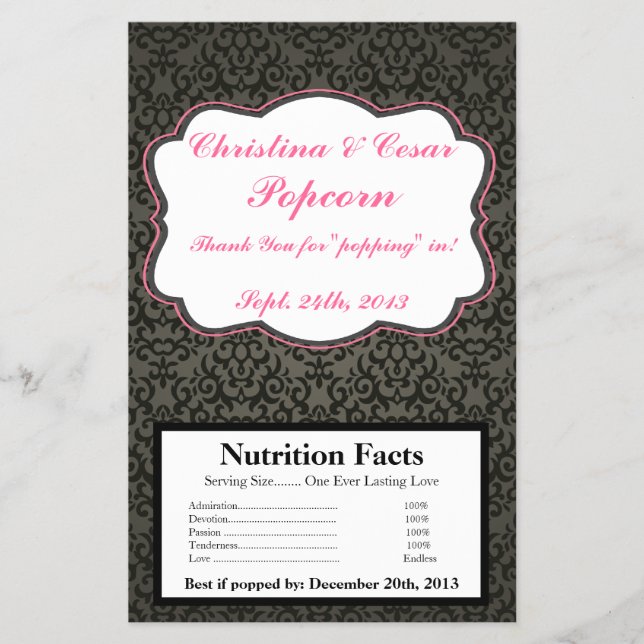 Wrapper Damask/Stripes Pink Crow Flyer (Vorne)