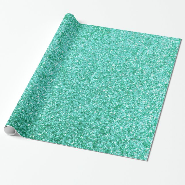 Wrapper für aquamarine Glitzer Geschenkpapier (Ungerollt)