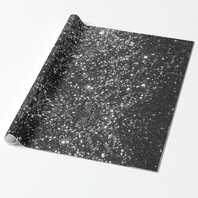 Wrapper für schwarze Glitzer Geschenkpapier (Ungerollt)