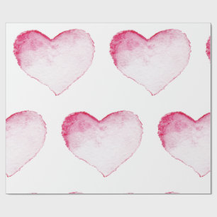 Wrapper Paper PINK WATERCOLOR HERZ Geschenkpapier