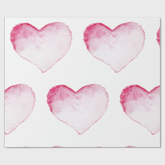 Wrapper Paper PINK WATERCOLOR HERZ Geschenkpapier