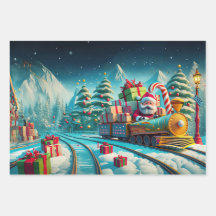 Wrapper Paper Santa North Pole Express Weihnachten