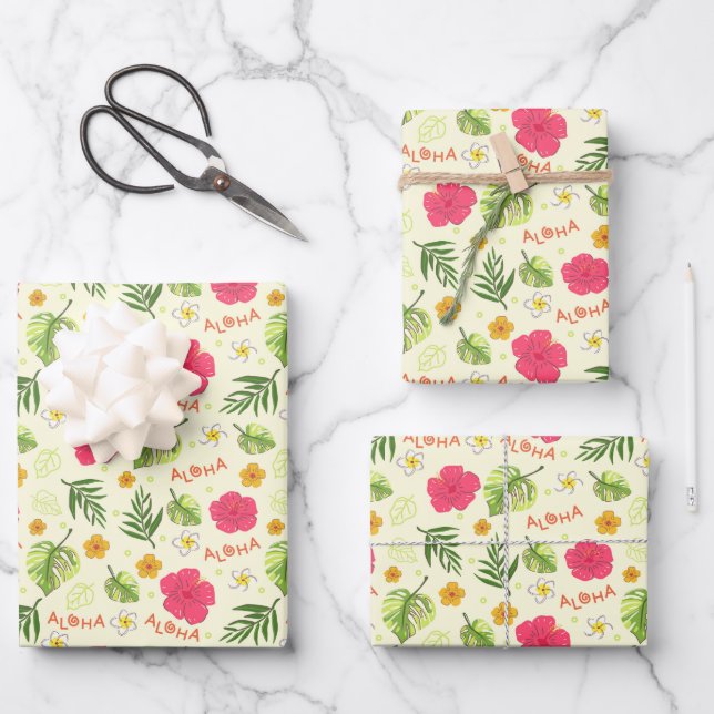 Wrapping - Aloha Hawaiian Geschenkpapier Set (Vorderseite)