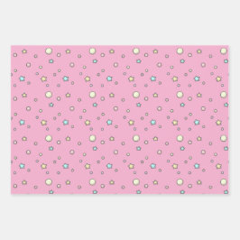 Wrapping for those who like star patterns.星ペーパーセット geschenkpapier set