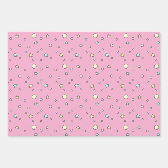 Wrapping for those who like star patterns.星ペーパーセット geschenkpapier set (Vorderseite)