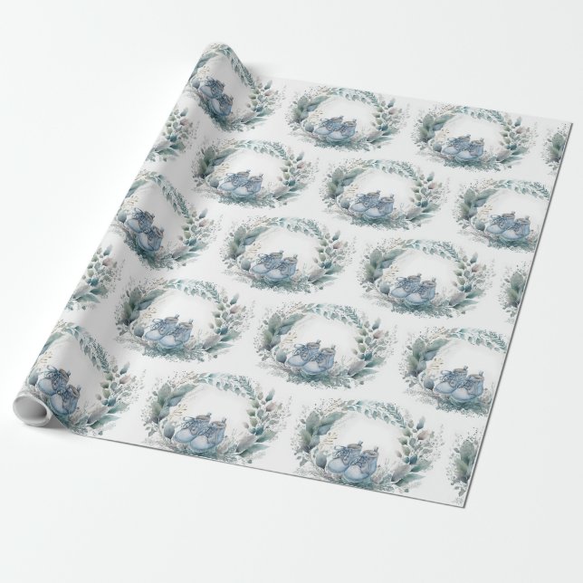 Wrapping Paper Baby Boy Dusche oder Feier Geschenkpapier (Ungerollt)