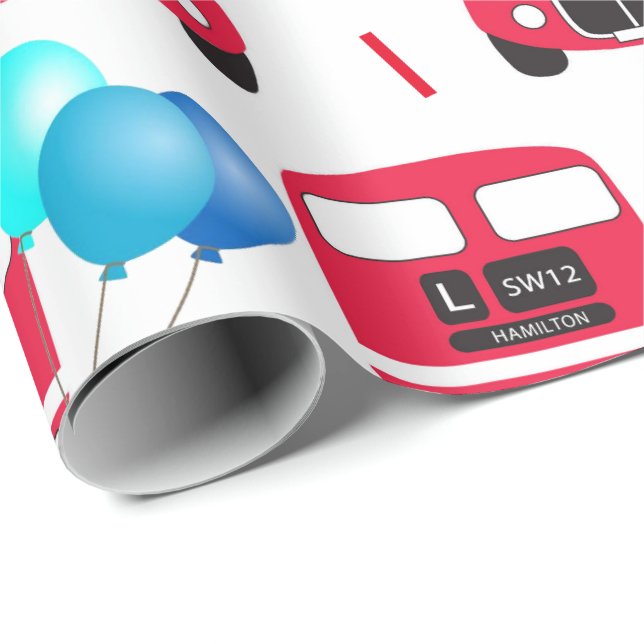 Wrapping Paper - Big Red Bus Geschenkpapier (Rolleneckpunkt)