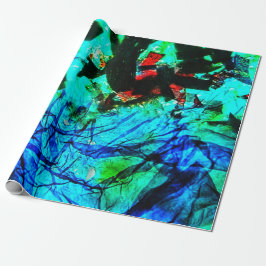 Wrapping Paper blue abstrakt gerecycelt plastic bl Geschenkpapier