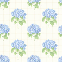 Wrapping Paper | Blue Hydrangea | Luxe Ivory Plaid Geschenkpapier