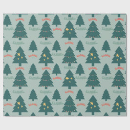 Wrapping Paper_Christmas Trees_Green_Samuel Geschenkpapier