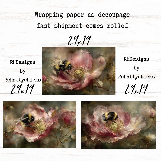 Wrapping Paper Decoupage Botanical Teal Florals  Geschenkpapier Set (Von Creator hochgeladen)
