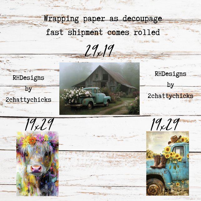 Wrapping Paper Decoupage Charming Country Living Geschenkpapier Set (Von Creator hochgeladen)