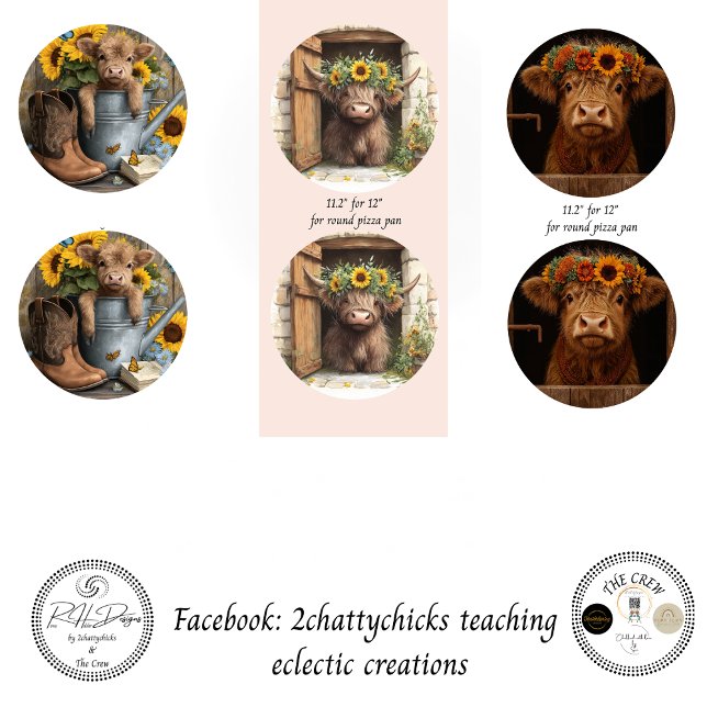 Wrapping Paper Decoupage Highland Cows 11" Geschenkpapier Set (Von Creator hochgeladen)