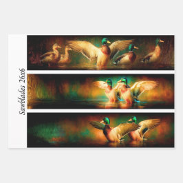 Wrapping Paper Decoupage Mallard Fishing Hunting Geschenkpapier Set