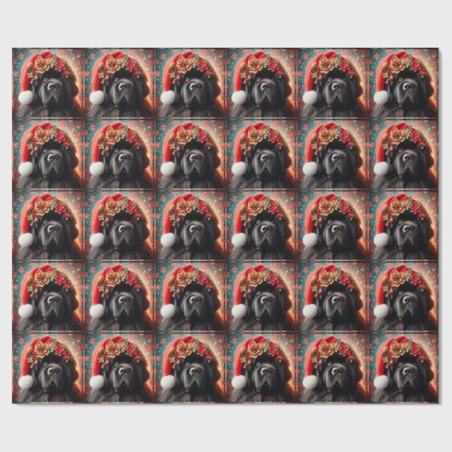 Wrapping Paper Extravagant Christmas Newfie Geschenkpapier (Flach)