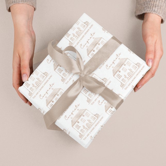 Wrapping Paper (Flachblatt) Set 3 Geschenkpapier Set (Congratulate a new home owner with this lovely set of wrapping paper sheets! )